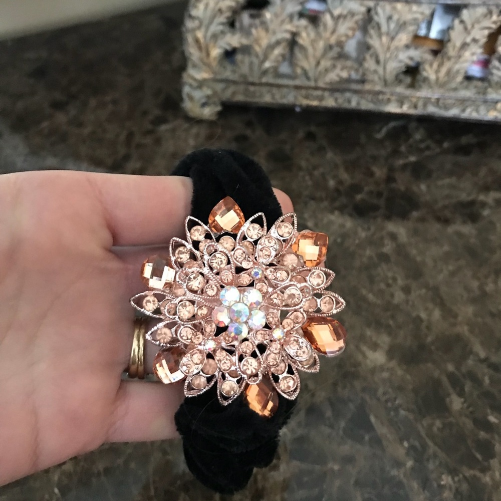 Rose gold brooch scrunchie